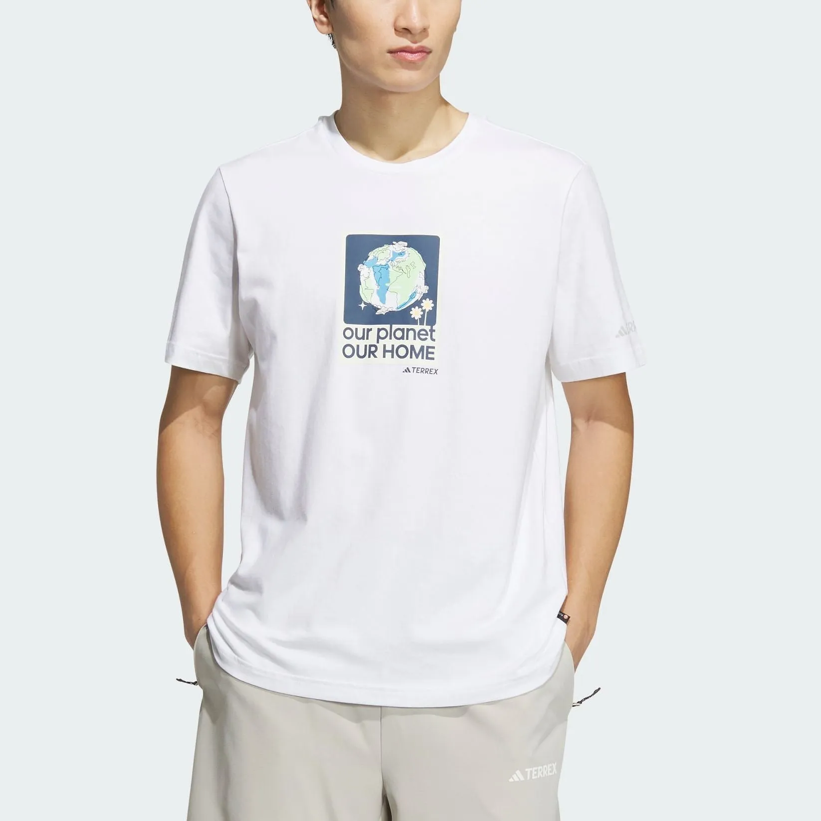 adidas Polygiene T-Shirt 'White Teal' IW7644 sold by KicksCrew product image thumbnail 2
