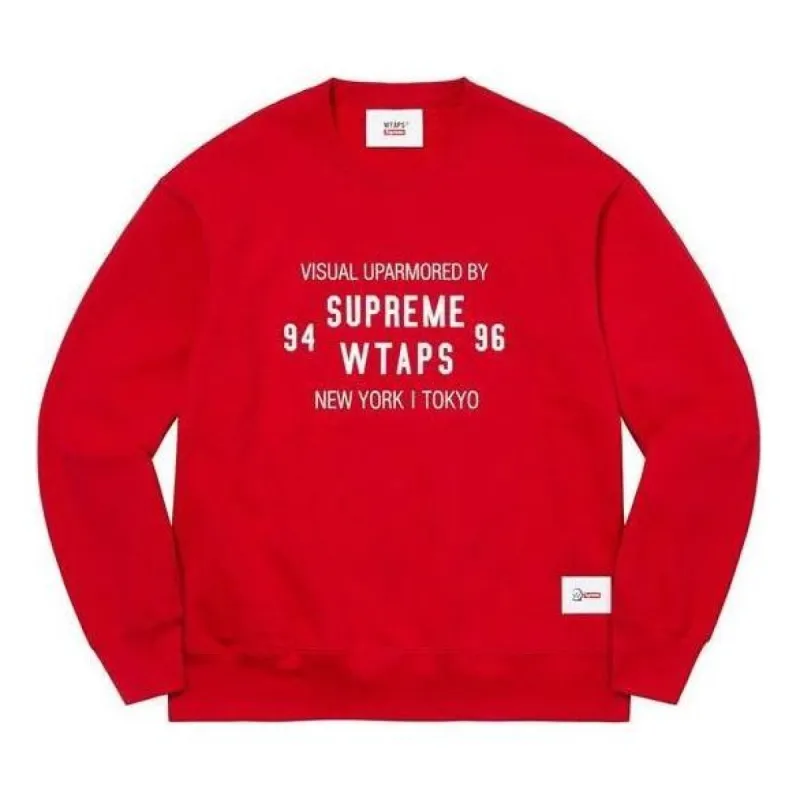 Supreme x WTAPS Crewneck 'Red White' SUP-FW21-339 sold by KicksCrew