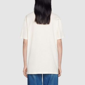 (WMNS) GUCCI x Doraemon Logo-print T-shirt 'White' 615044-XJDIM-9095 sold by KicksCrew