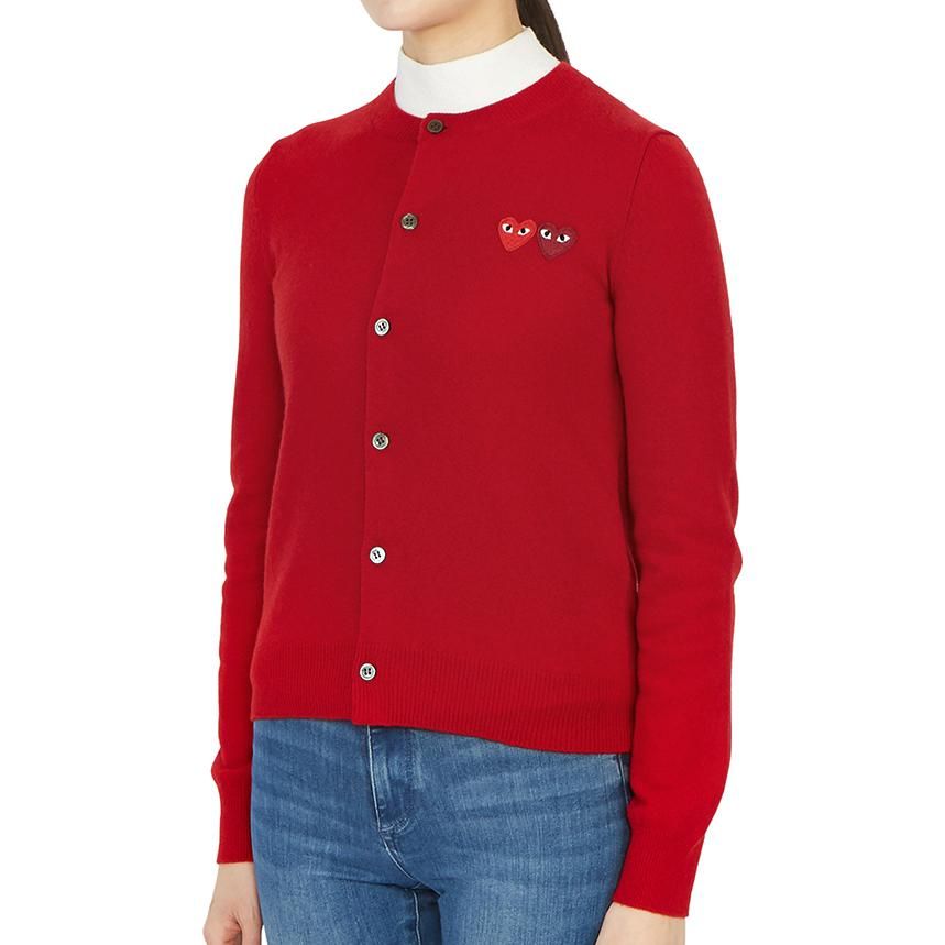 (WMNS) COMME des GARCONS PLAY Cardigan Double Emblem 'Red' AZ-N057-051-5 sold by KicksCrew product image thumbnail 5