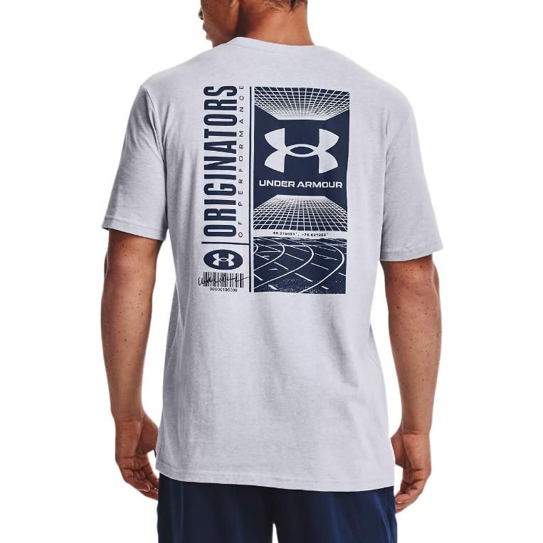 Under Armour Symbol Barcode T-shirt 'Grey Navy' 1370527-011 sold by KicksCrew product image thumbnail 5