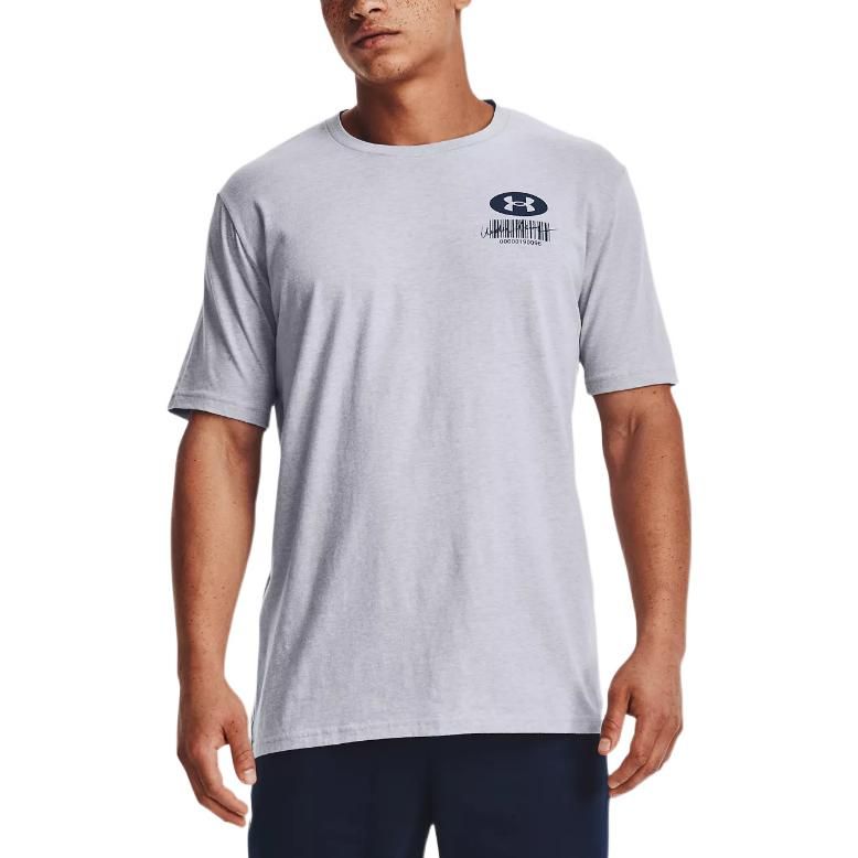 Under Armour Symbol Barcode T-shirt 'Grey Navy' 1370527-011 sold by KicksCrew product image thumbnail 4