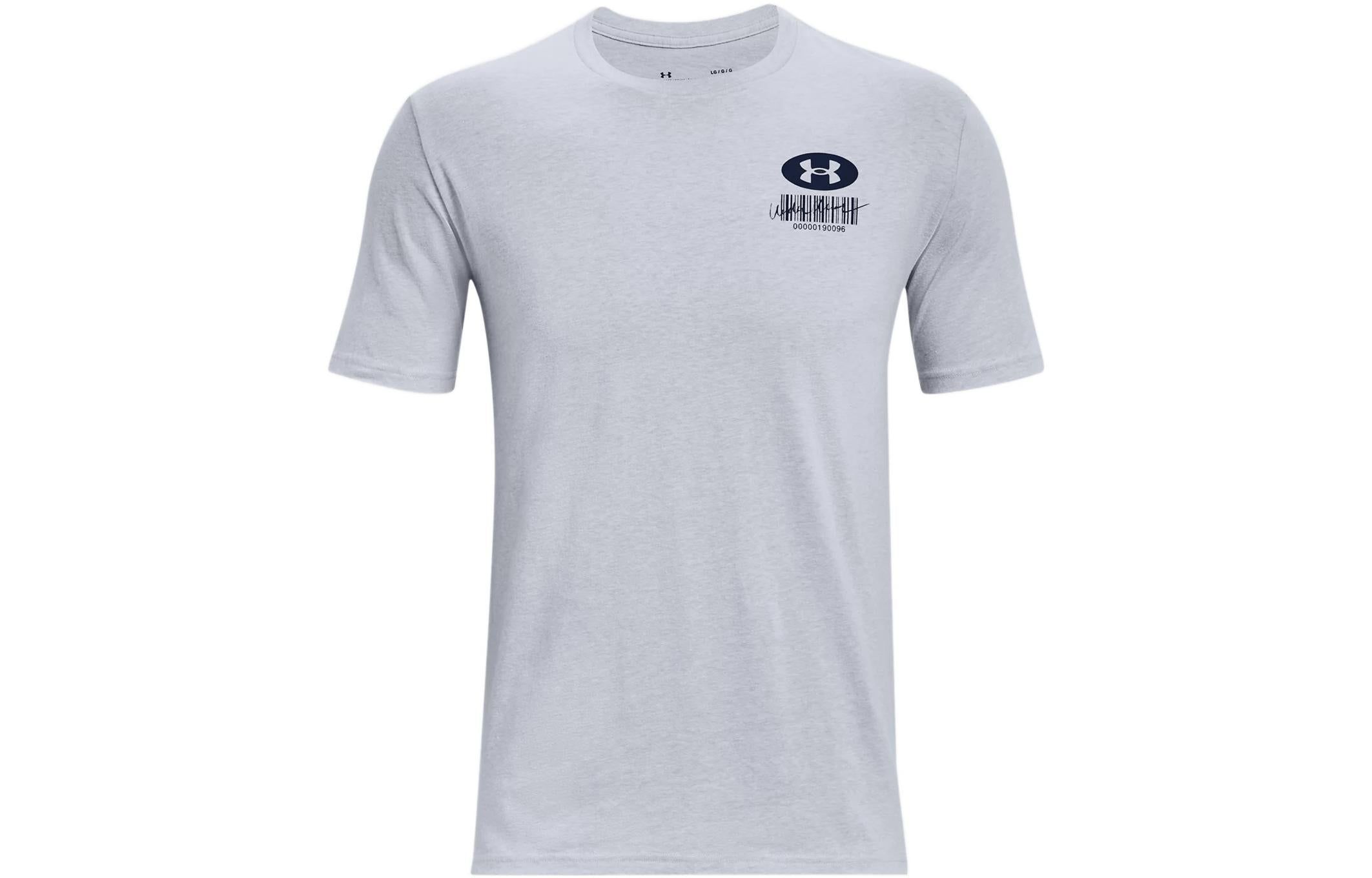 Under Armour Symbol Barcode T-shirt 'Grey Navy' 1370527-011 sold by KicksCrew product image thumbnail 2