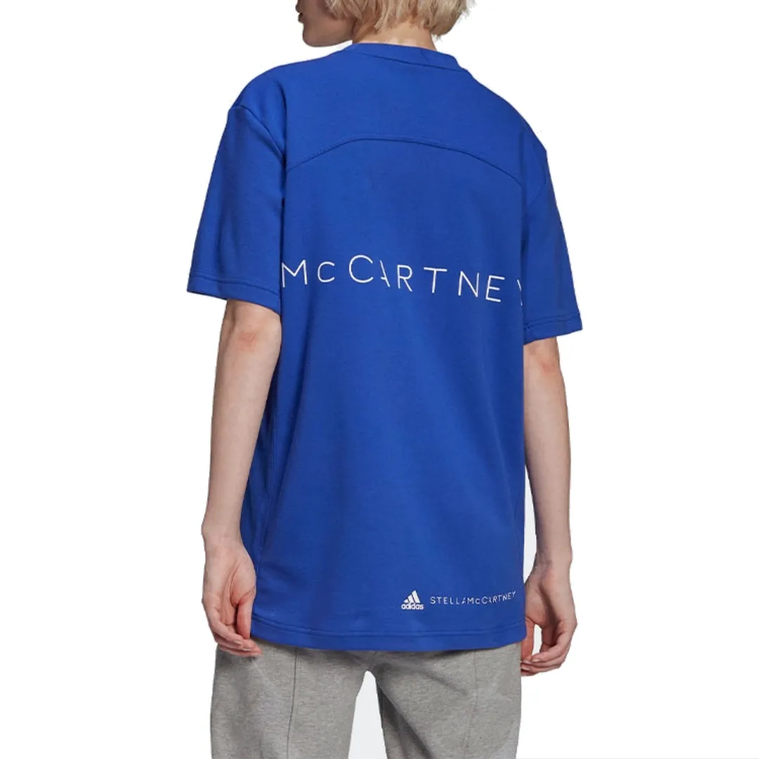 (WMNS) adidas by Stella McCartney Logo T-Shirt 'Blue White' HB7403 sold by KicksCrew product image thumbnail 2
