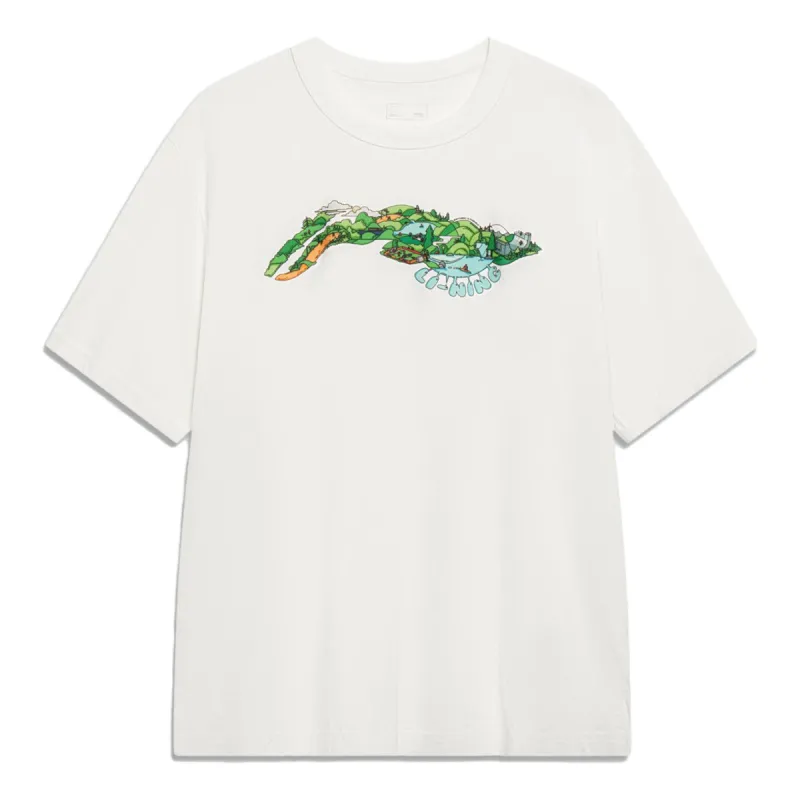 Li-Ning Cartoon Graphic T-shirt 'White' AHST175-1 sold by KicksCrew