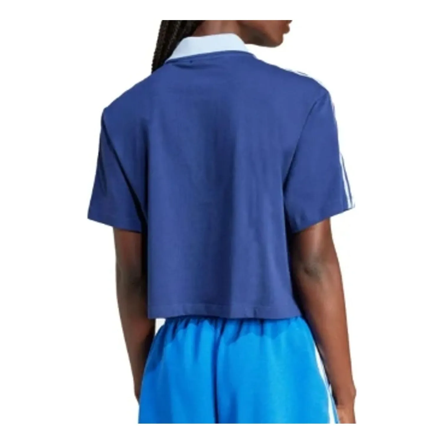 (WMNS) adidas Loose Crop Polo Shirt 'Blue' IX3543 sold by KicksCrew product image thumbnail 3