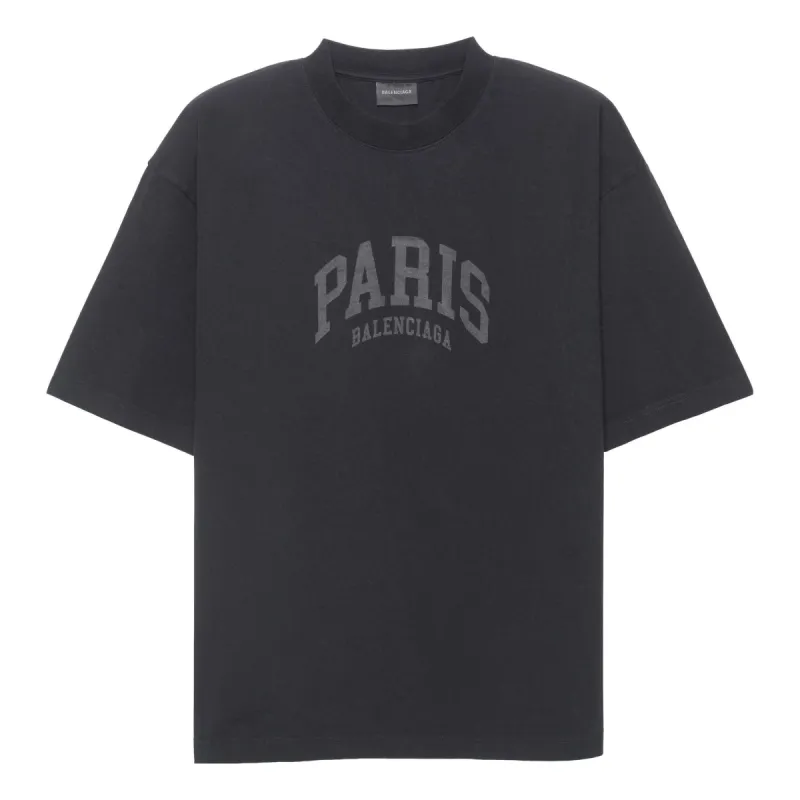 Balenciaga Cities Paris T-Shirt Medium Fit 'Nero' 612966TLVL71069 sold by KicksCrew