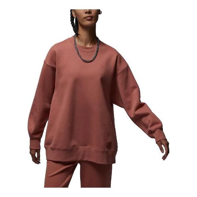 (WMNS) Air Jordan Flight Fleece Crew-neck Sweatshirt 'Sky J Orange' FB5117-810 sold by KicksCrew