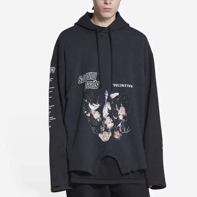 Balenciaga Speed Hunters Upside Down Hoodie Oversized 'Black Faded' 698156TMVD11000 sold by KicksCrew product image thumbnail 3