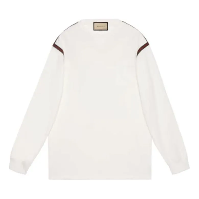 Gucci Web Long Sleeve T-Shirt 'White' 768441-XJF3T-9088 sold by KicksCrew