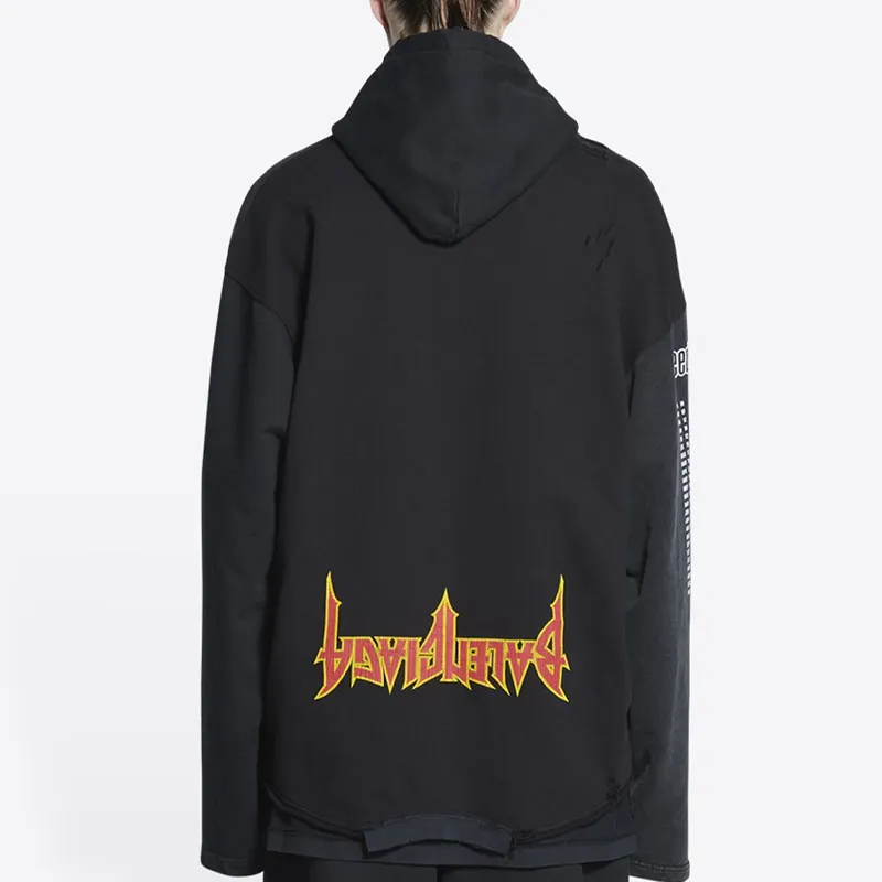 Balenciaga Speed Hunters Upside Down Hoodie Oversized 'Black Faded' 698156TMVD11000 sold by KicksCrew product image thumbnail 4