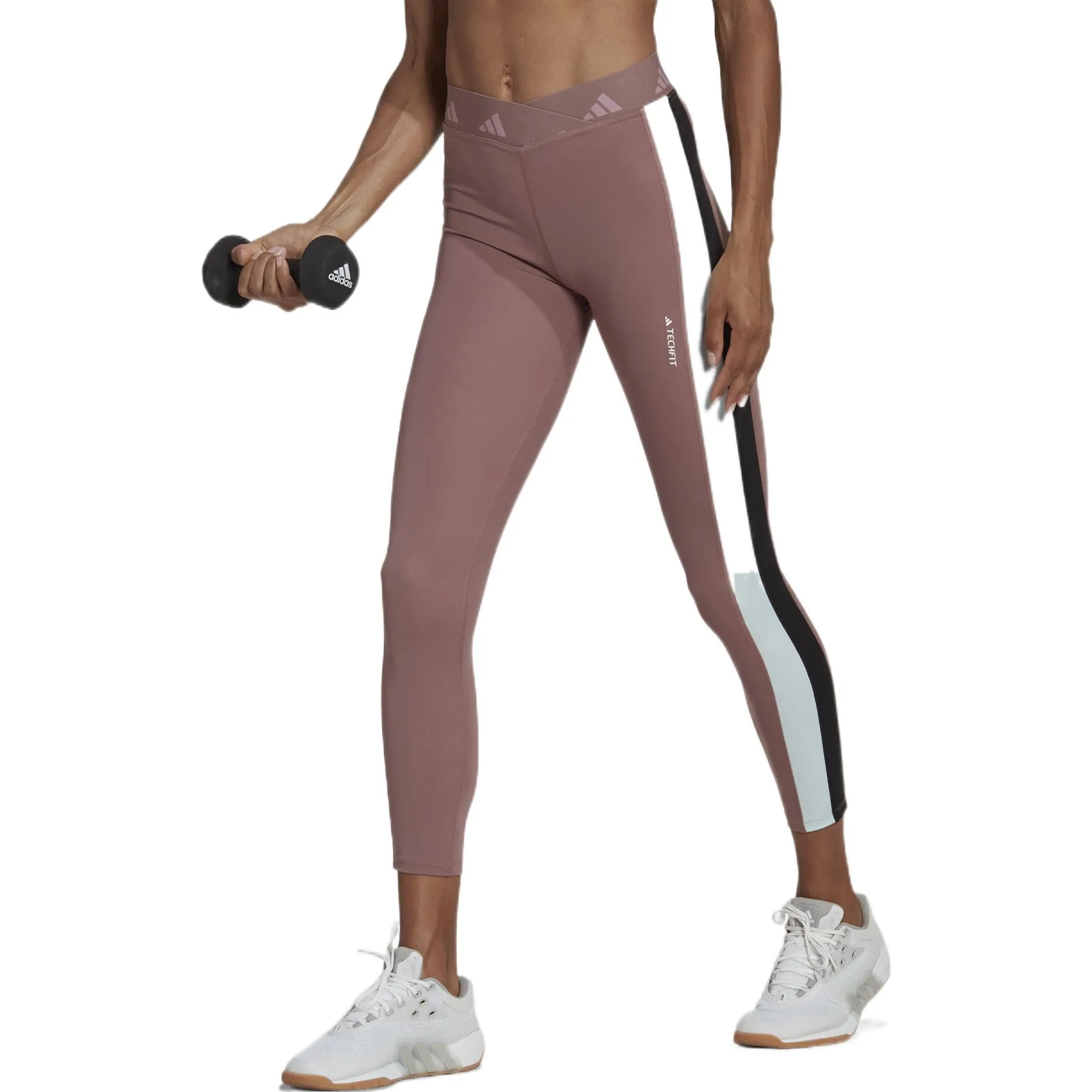 (WMNS) adidas Hyperglam Training Techfit 7/8 Leggings Asia Sizing 'Purple White Black' HZ6954 sold by KicksCrew product image thumbnail 2