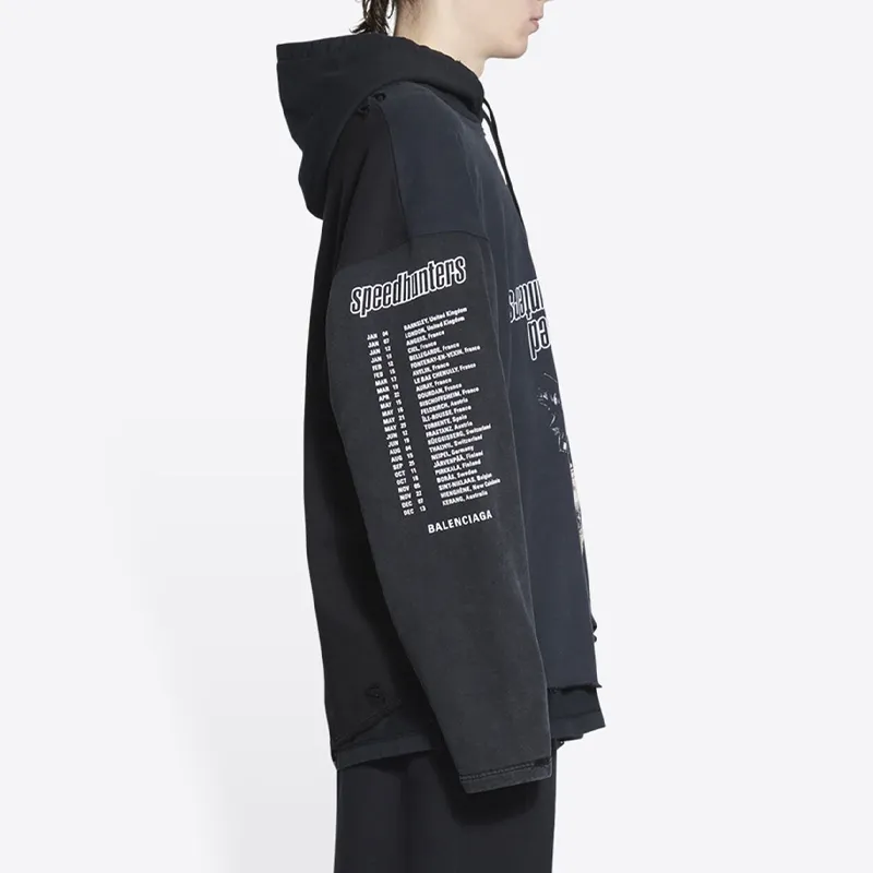 Balenciaga Speed Hunters Upside Down Hoodie Oversized 'Black Faded' 698156TMVD11000 sold by KicksCrew product image thumbnail 5