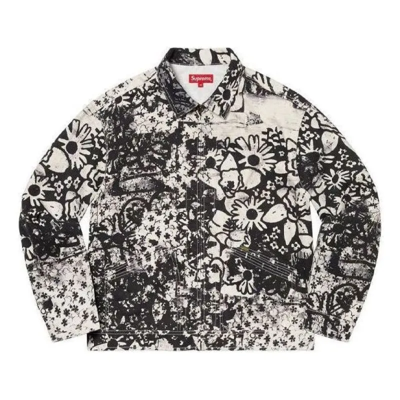 Supreme x Christopher Wool Denim Work Jacket 'White Black' SUP-FW21-298 sold by KicksCrew