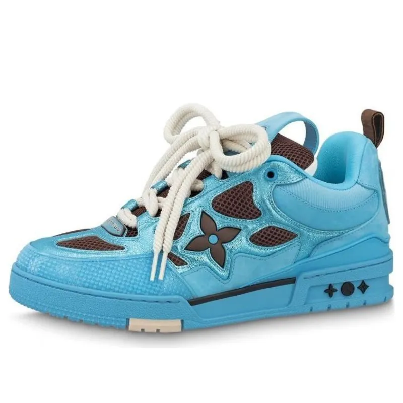 LOUIS VUITTON Skate Sneakers 'Blue Brown' 1ABMID sold by KicksCrew