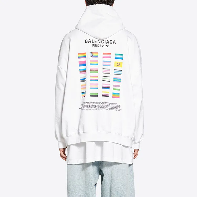 Balenciaga Pride Hoodie Boxy Fit 'White' 651799TMVO30904 sold by KicksCrew product image thumbnail 4