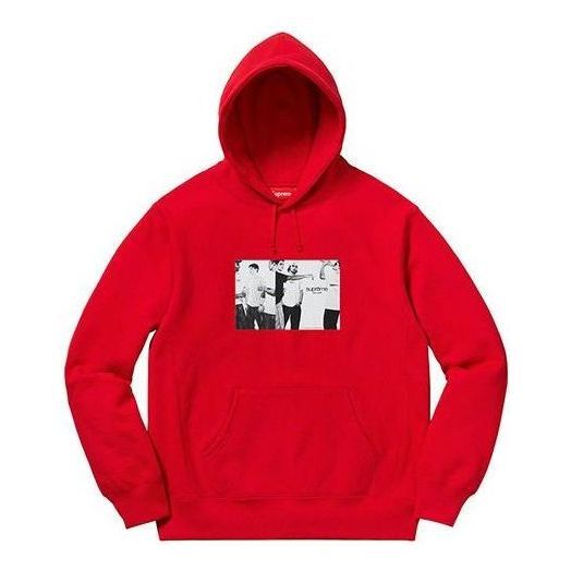 Supreme Classic Ad Hooded Sweatshirt 'Red White' SUP-SS19-835 sold by KicksCrew
