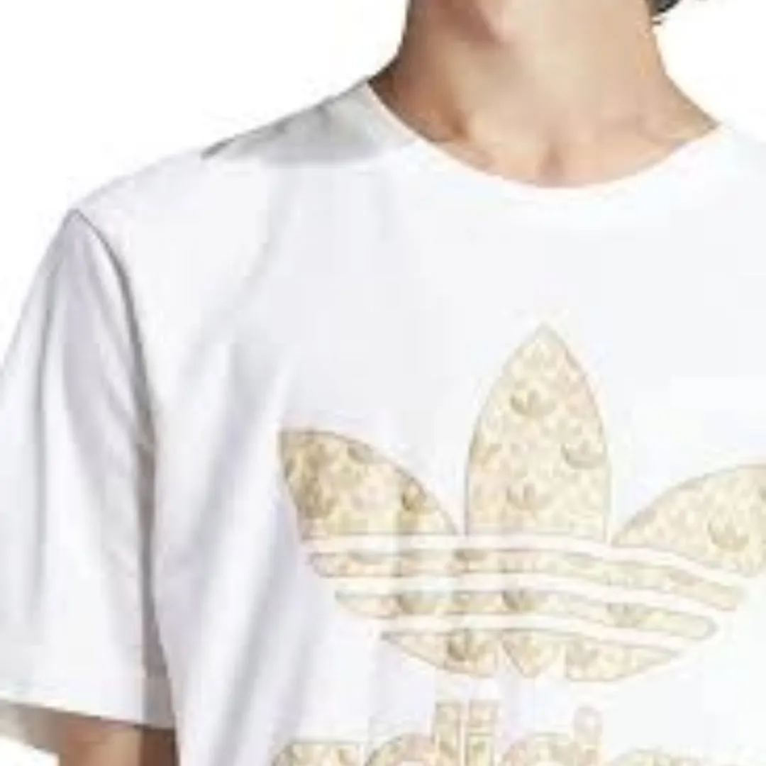 adidas Classic Monogram Graphic T-Shirt 'White Gold' IS0261 sold by KicksCrew product image thumbnail 2