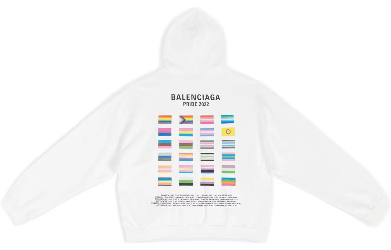 Balenciaga Pride Hoodie Boxy Fit 'White' 651799TMVO30904 sold by KicksCrew product image thumbnail 2