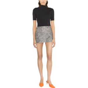 (WMNS) Off-White Logo-Trim Ribbed T-shirt 'Black' OWHF010C99KNI0011009 sold by KicksCrew