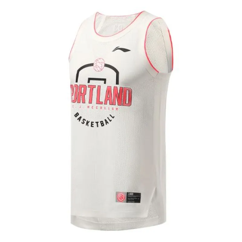 Li-Ning Athletics Sport Portland Jersey 'White Pink' AAYR241-1 sold by KicksCrew
