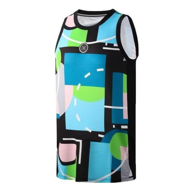 Li-Ning Sports Colorblock Training Jersey 'Black Blue Green' AAYR215-4 sold by KicksCrew