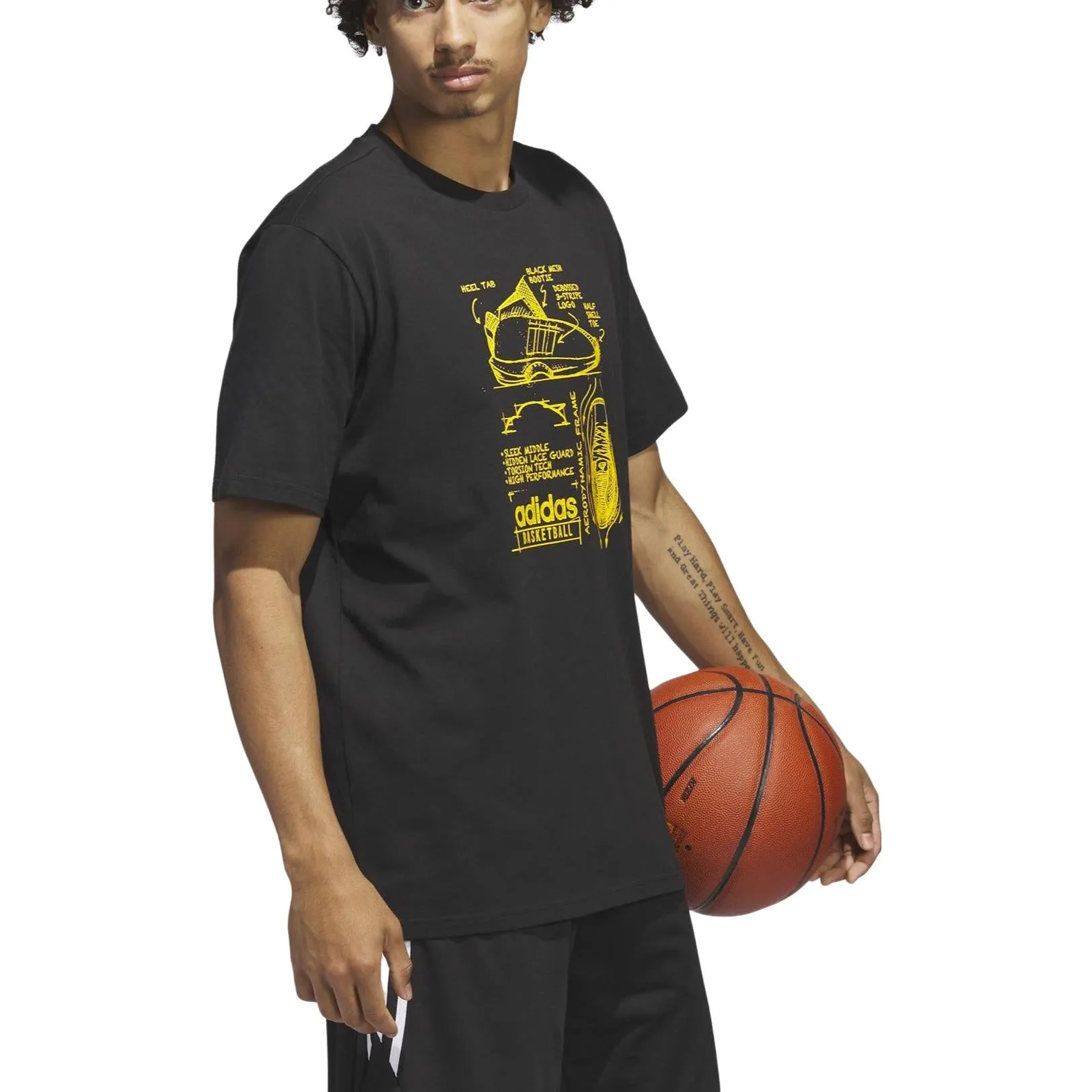 adidas FTW Link 3 T-Shirt 'Black Yellow' IA3265 sold by KicksCrew product image thumbnail 4