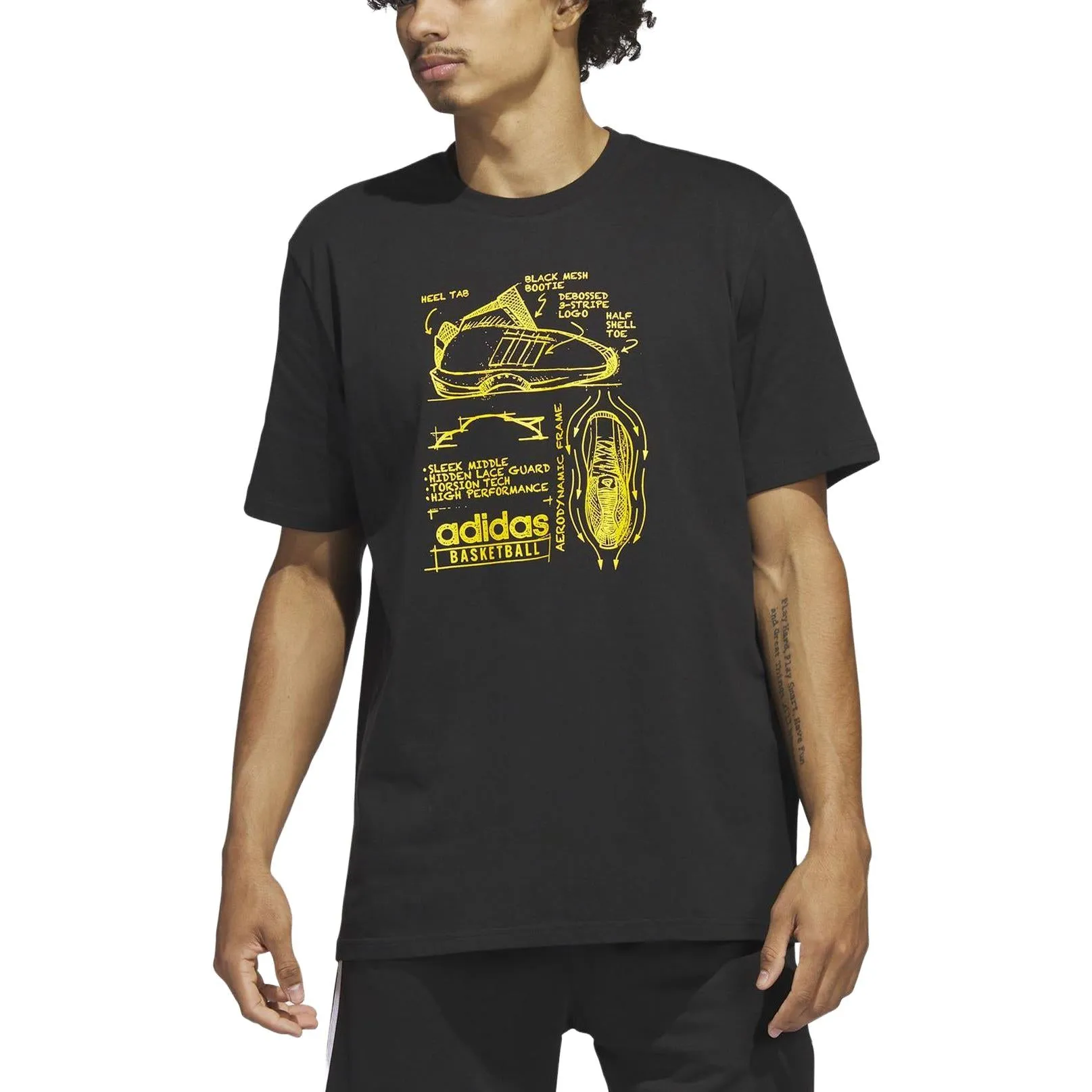 adidas FTW Link 3 T-Shirt 'Black Yellow' IA3265 sold by KicksCrew product image thumbnail 2