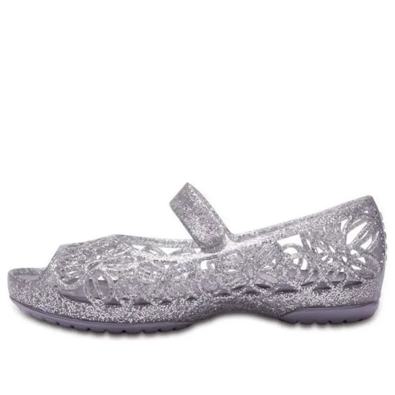 (GS) Crocs Isabella Glitter Peep Toe Sandals 'Silver' 202602-040 sold by KicksCrew