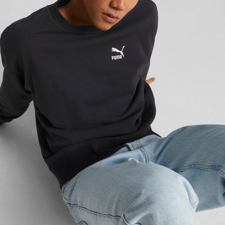 Puma Classics Relaxed Crewneck Sweatshirt 'Black' 537662-01 sold by KicksCrew product image thumbnail 4