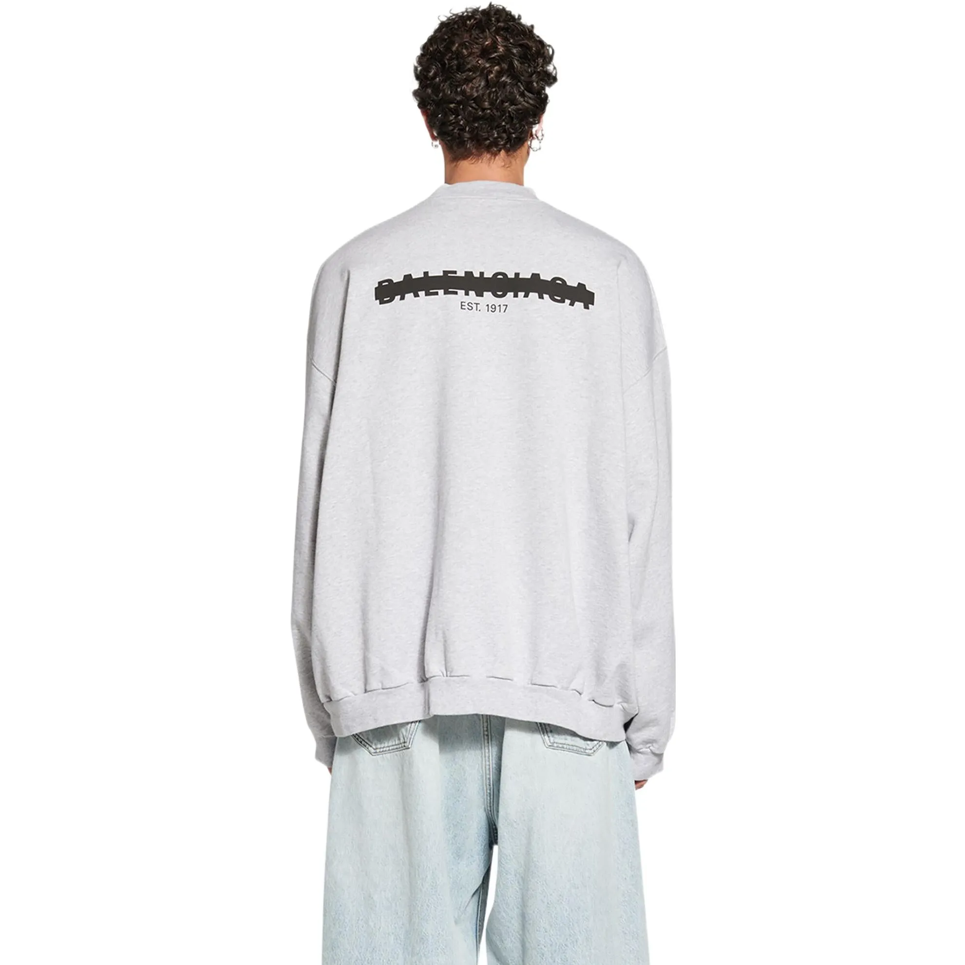 Balenciaga Strike 1917 Crewneck Sweater Oversized 'Light Grey' 699212TMVH21023 sold by KicksCrew product image thumbnail 5