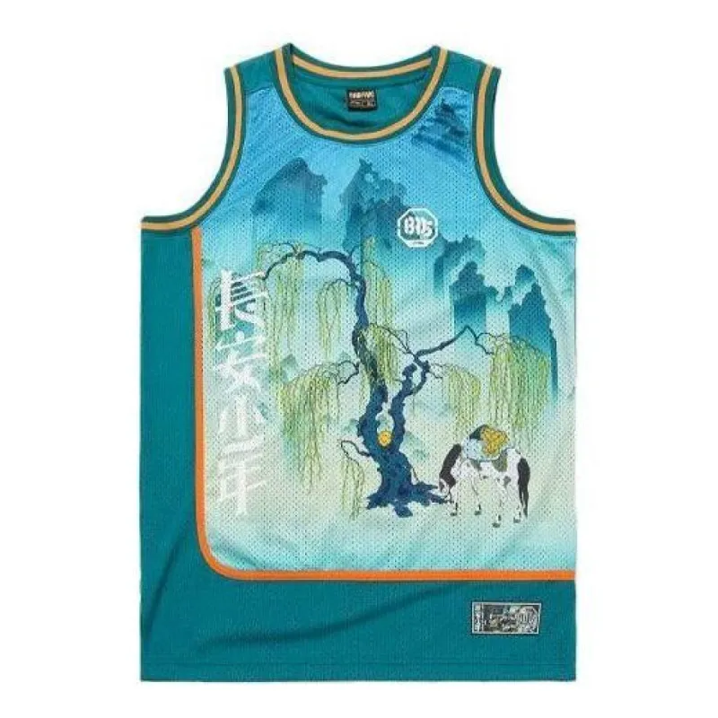 Li-Ning x BADFIVE Graphic Printed Jersey 'Teal Multi' AAYQ513-1 sold by KicksCrew