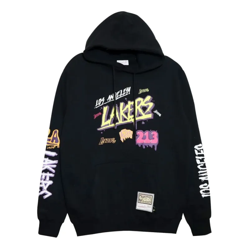 Mitchell & Ness x NBA Slap Sticker Hoodie 'Los Angeles Lakers' FPHD4771-LALYYPPPBLCK sold by KicksCrew
