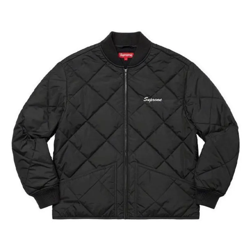 Supreme Quit Your Job Quilted Work Jacket 'Black Red White' SUP-FW21-233 sold by KicksCrew