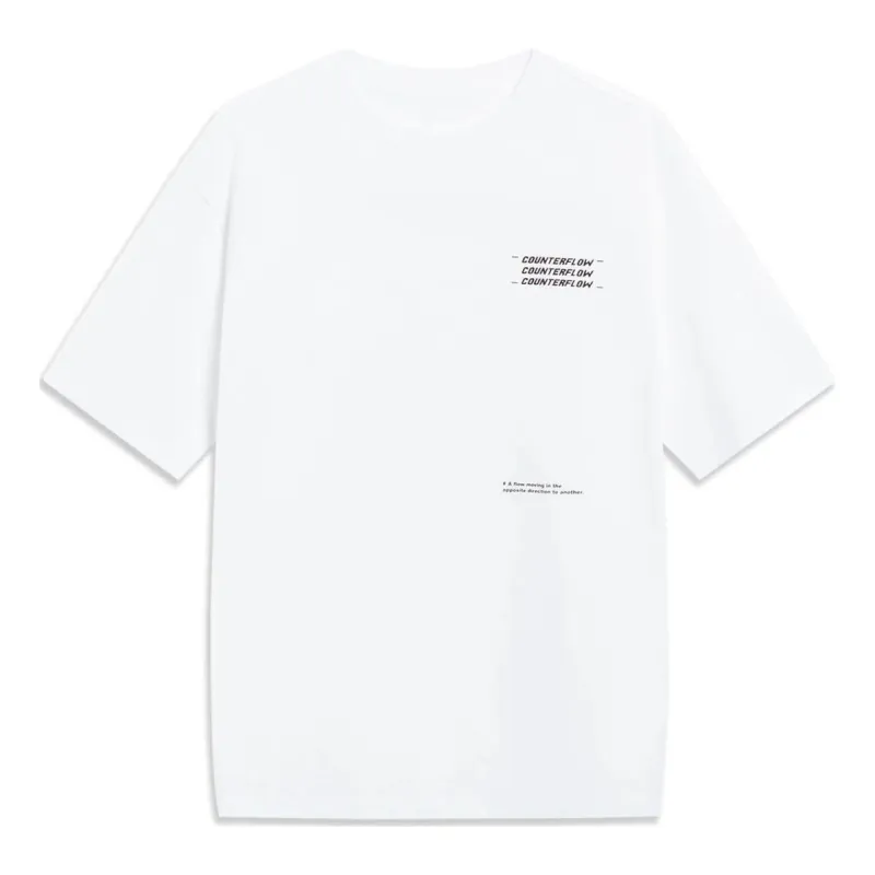 Li-Ning Counterflow Graphic T-shirt 'White' AHST537-1 sold by KicksCrew