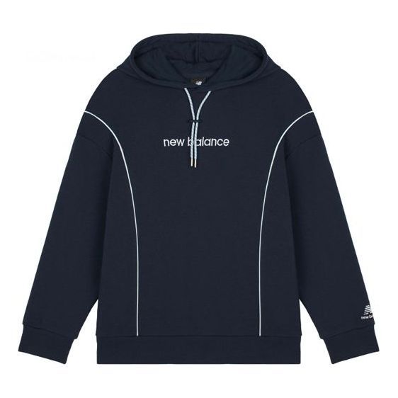 (WMNS) New Balance Athletics Fleece Sweatshirt 'Navy White' AWT11502-ECL sold by KicksCrew