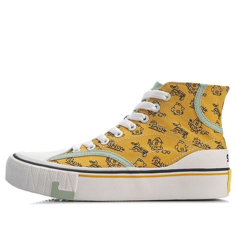 (WMNS) Li-Ning x LINE FRIENDS WeiWu Canvas Hi Shoes 'Yellow White' AGCQ594-1 sold by KicksCrew