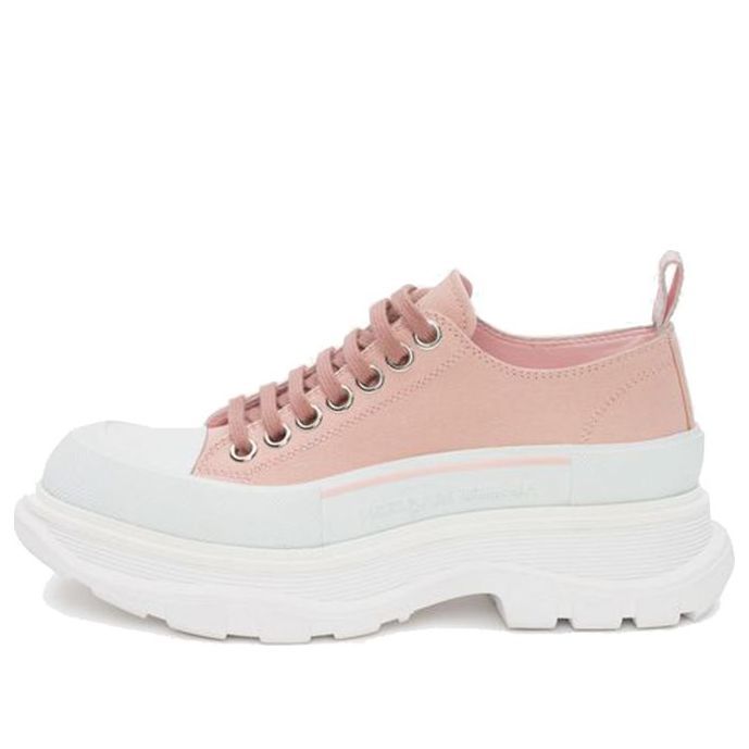(WMNS) Alexander McQueen Tread Slick Low Lace Up 'Light Pink White' 611705W4LR19243 sold by KicksCrew