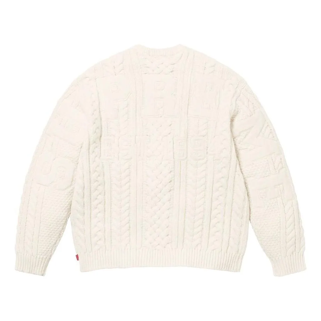 Supreme Applique Cable Knit Sweater 'White' SUP-FW23-230 sold by KicksCrew product image thumbnail 2