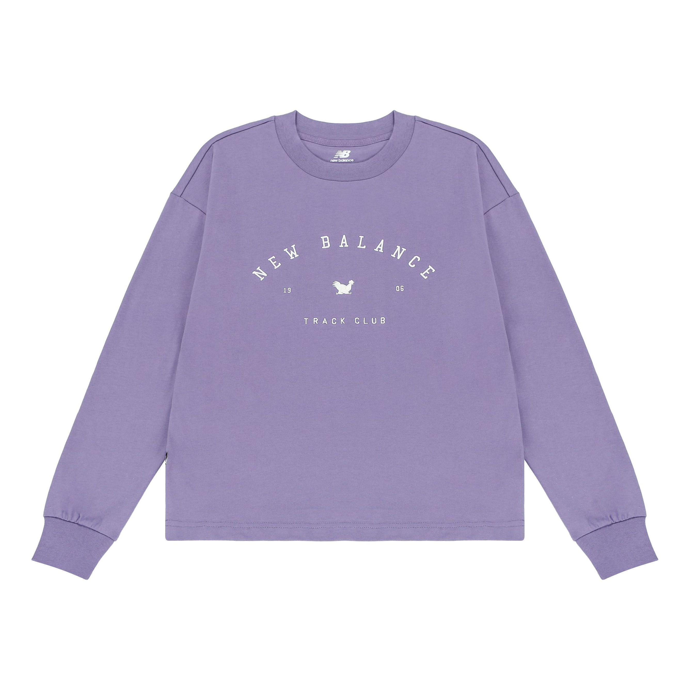 (WMNS) New Balance Logo Long Sleeve Sweatshirt 'Light Purple' WT23558-MCY sold by KicksCrew