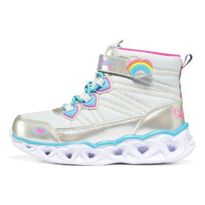 (GS) Skechers Sweetheart Lights 'White Silver Blue' 302668L-SMLT sold by KicksCrew