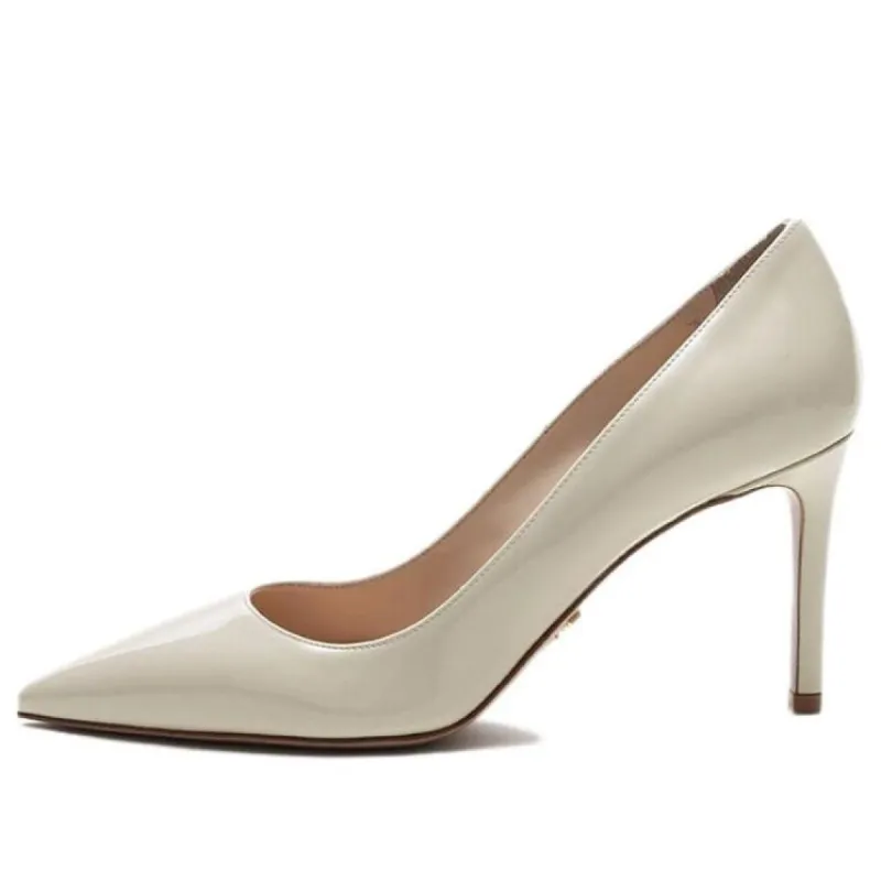 (WMNS) PRADA Pointed Patent Leather Heels 'White' 1I834I_069_F0K74_F_085 sold by KicksCrew