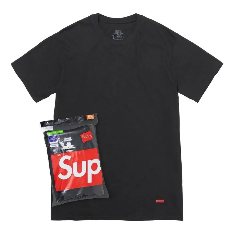 Supreme x Hanes Tagless T-Shirt (3 Pack) 'Black' SUP-SS23-017 sold by KicksCrew