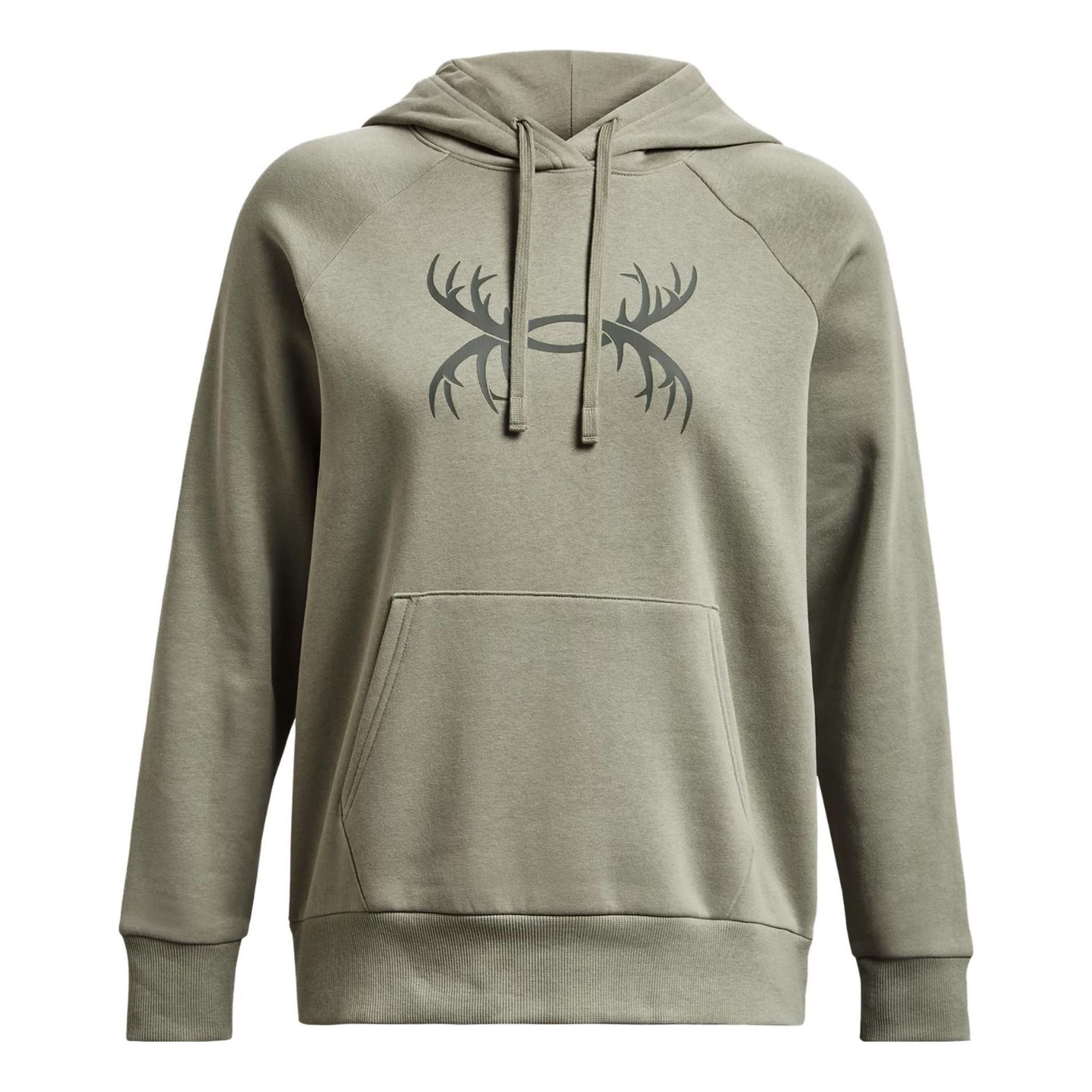 (WMNS) Under Armour Rival Fleece Antler Hoodie 'Light Green' 1380262-504 sold by KicksCrew