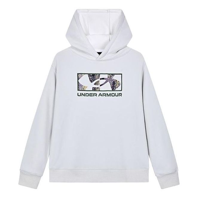 (GS) Under Armour Picture Printed Hoodie 'White' 234103140 sold by KicksCrew