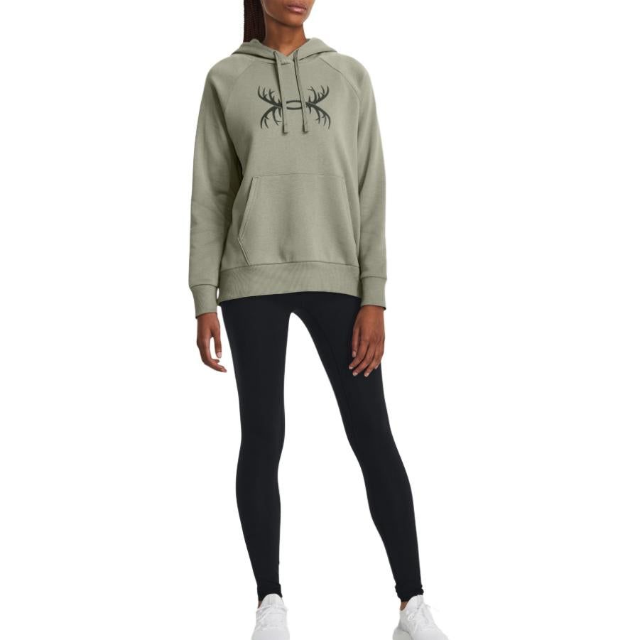 (WMNS) Under Armour Rival Fleece Antler Hoodie 'Light Green' 1380262-504 sold by KicksCrew product image thumbnail 3