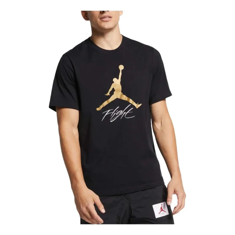 Air Jordan Jumpman Flight Graphic T-Shirt Asia Sizing 'Black Gold' AO0665-011 sold by KicksCrew