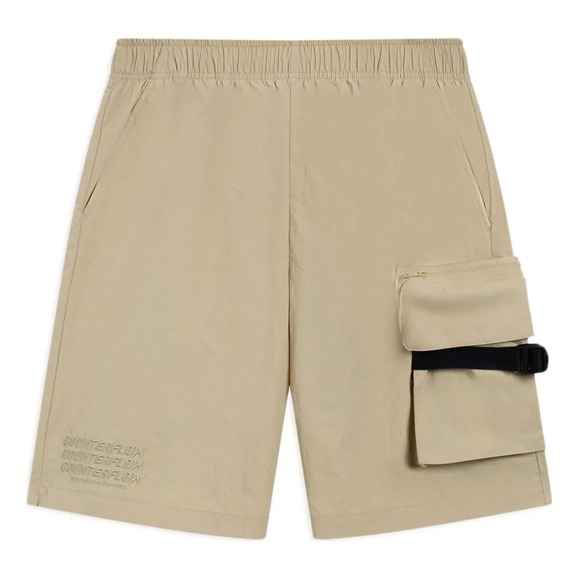 Li-Ning Counterflow Embroidery Logo Cargo Shorts 'Khaki' AKSSA37-3 sold by KicksCrew