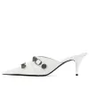 (WMNS) Balenciaga Cagole Heeled Mules 'White Lambskin' 714253WAD4E9081 sold by KicksCrew