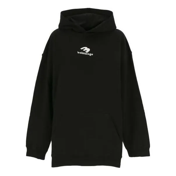 Balenciaga New Logo Popover Hoodie 'Black White' 570811TNVH21070 sold by KicksCrew
